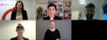 Auf dem Bild sind Teilnehmer*innen der Diskussion zu sehen - von links nach rechts: Daniela Almer, Natascha Khakpour, Tobias Buchner, Theresa Hammer, ÖGS-Dolmetscherin Elke Schaumberger