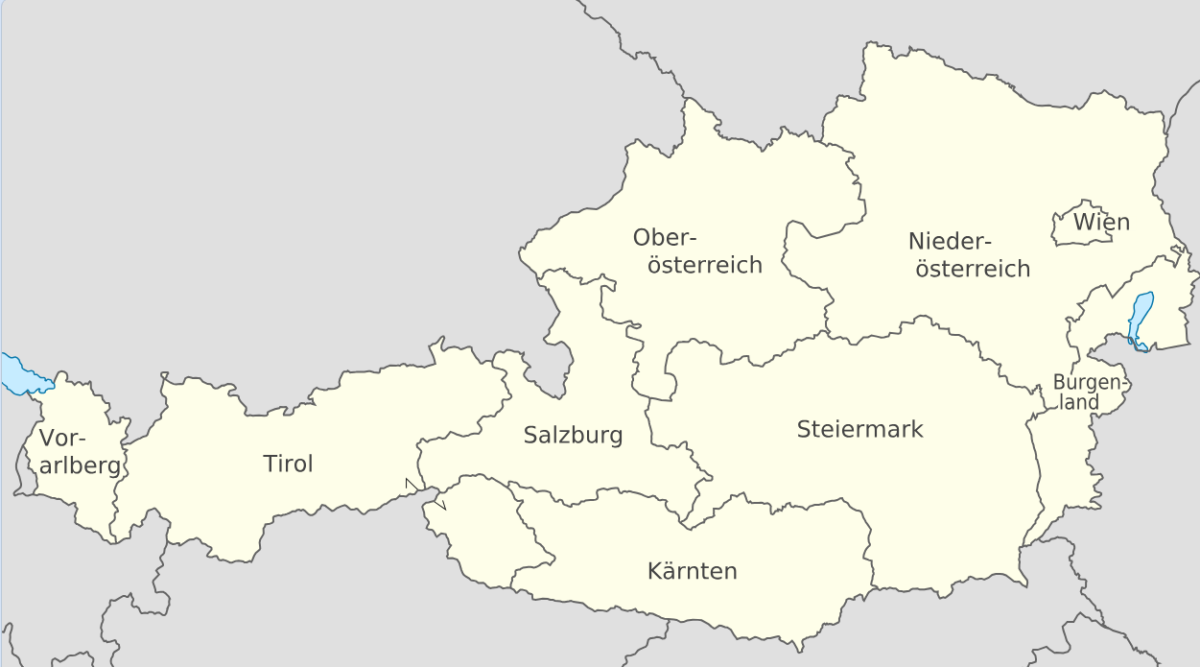 Eine Karte der Österreichischen Bundesländer